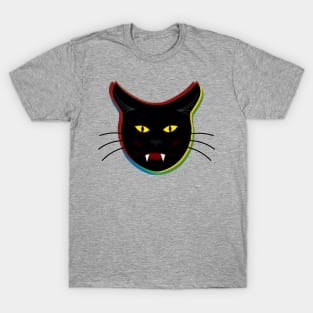 rainbow black cat T-Shirt